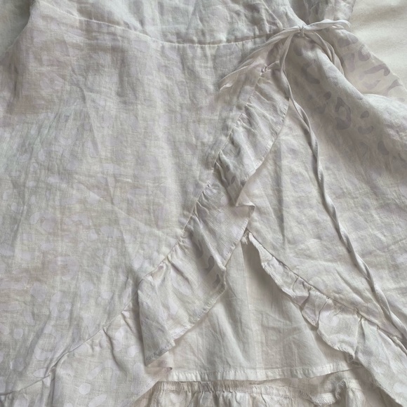 Beymen 100% Linen Jacquard Wrap Dress Size 34 (XS) - Picture 14 of 15